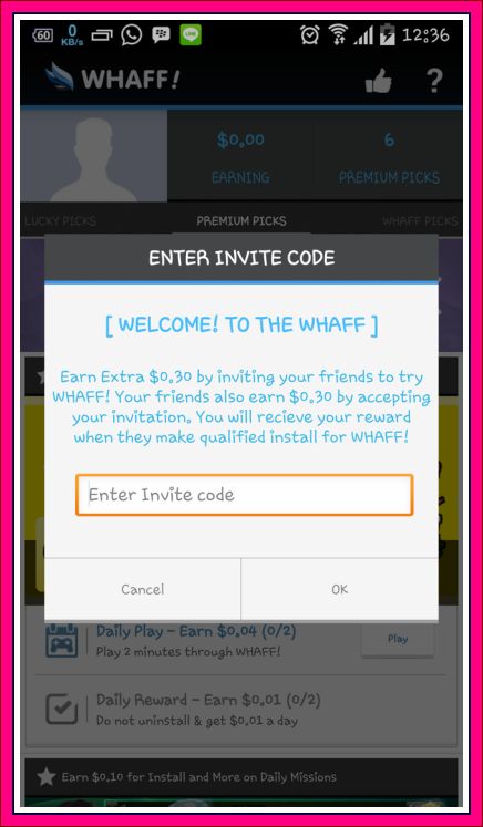 kode invitation whaff