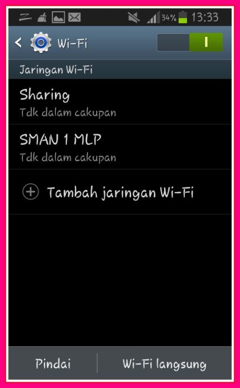 setting jaringan wifi