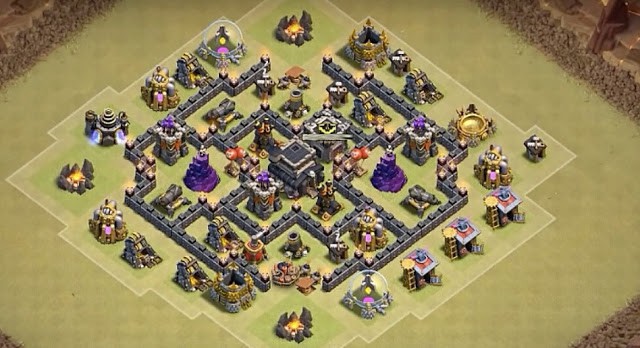 Desain Base War coc th 6