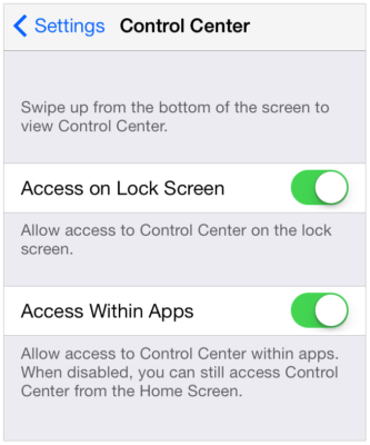 Cara Meningkatkan Keamanan iPhone matikan control center
