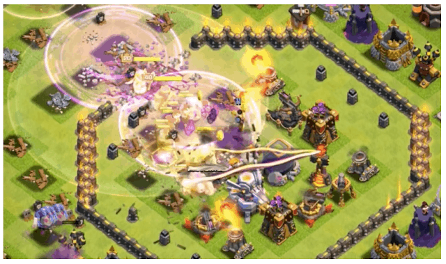 Serangan Golem Valkyrie Bowler Untuk COC TH 10